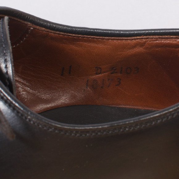 Allen Edmonds Men's Shoe 🇺🇸 Walton Round Apron-toe Derby 11D Black GUC - Picture 6 of 8